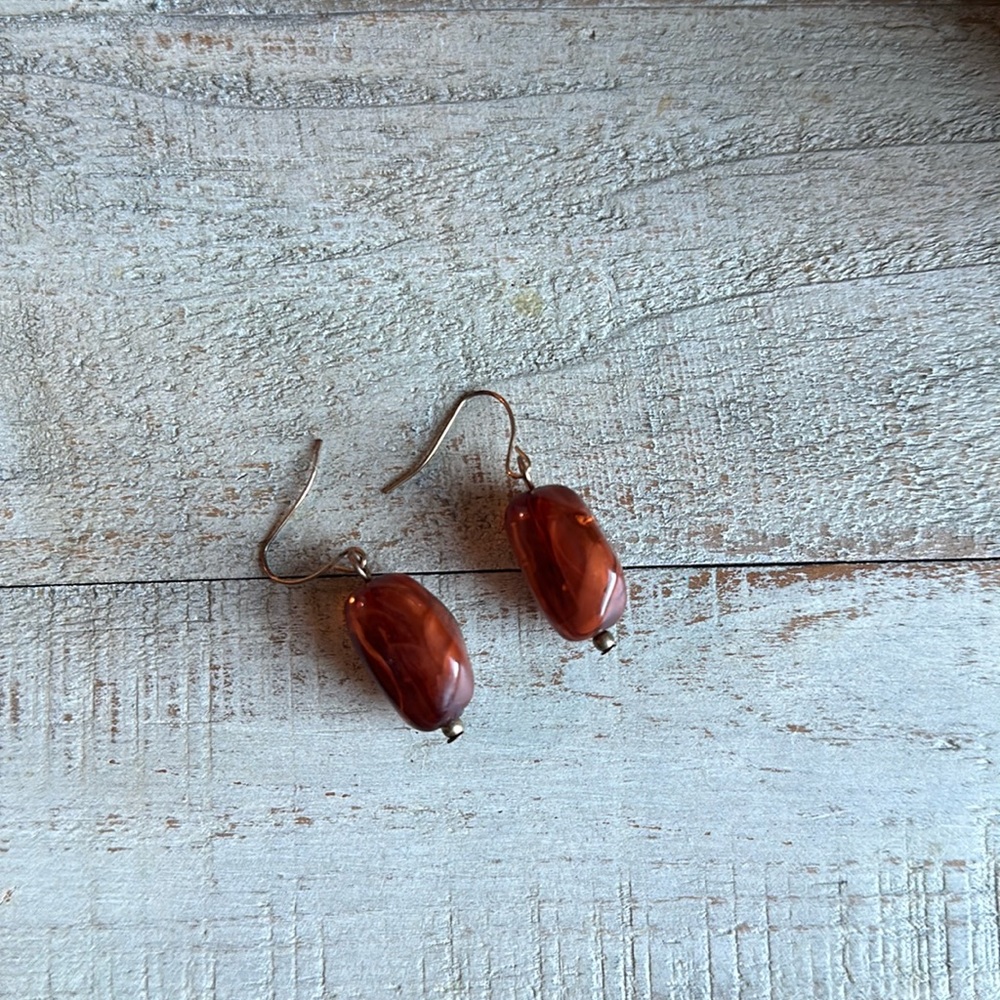 Brown imperfect dangle earrings